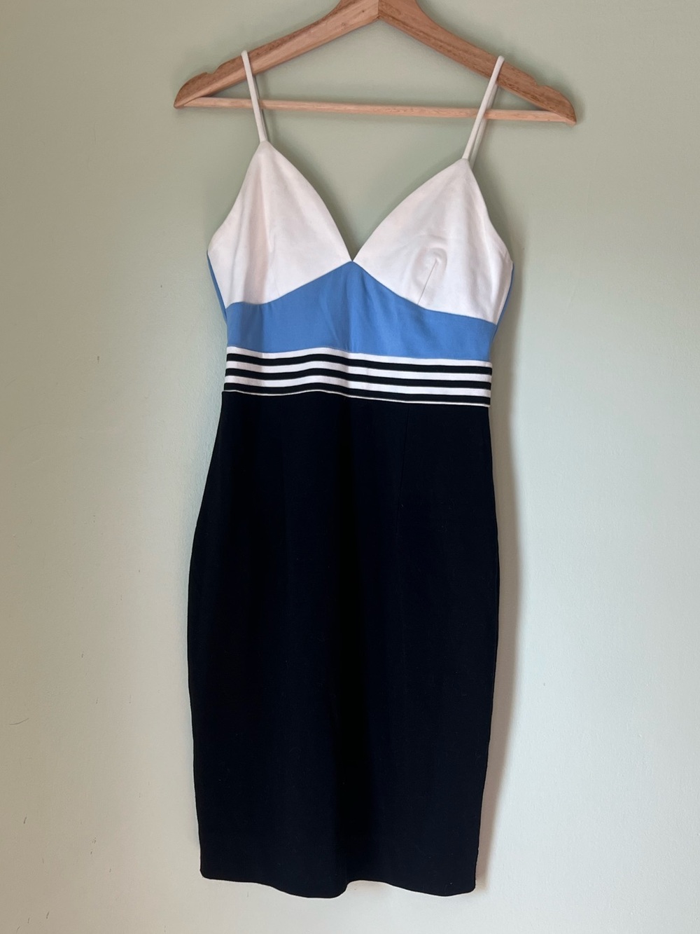 Bobi Black color block bodycon dress